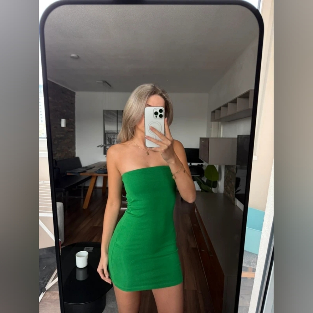 Green Strapless Dress